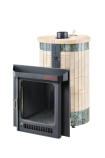 Печь для бани Оптима ПФ ("Окаменевшее дерево" перенесённый рисунок+Жадеит)