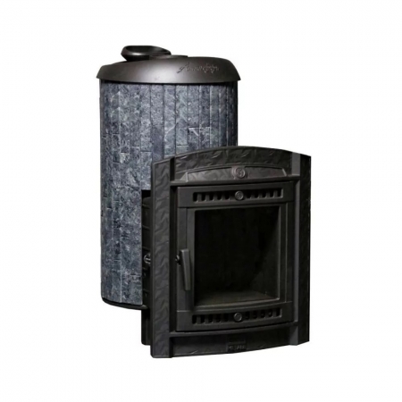 Банная печь ProMetall Атмосфера XL в ламелях "Талькохлорид" наборный рисунок