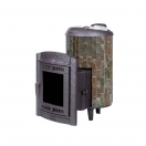 Банная печь ProMetall Атмосфера L в ламелях "Жадеит" наборный рисунок