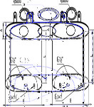 Вертикальный бак эллипс навесной