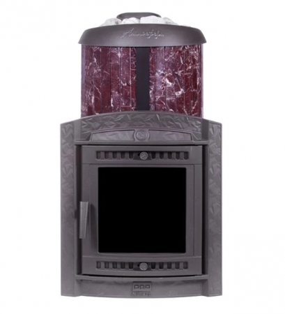 Банная печь ProMetall Атмосфера XL в ламелях "Россо Леванто" наборный рисунок